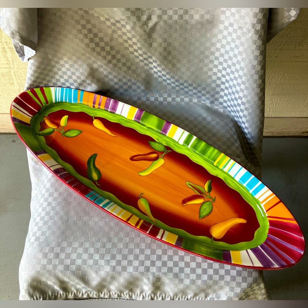 Muy Caliente by Noble Excellence Serving Tray Platter 24” Earthenware